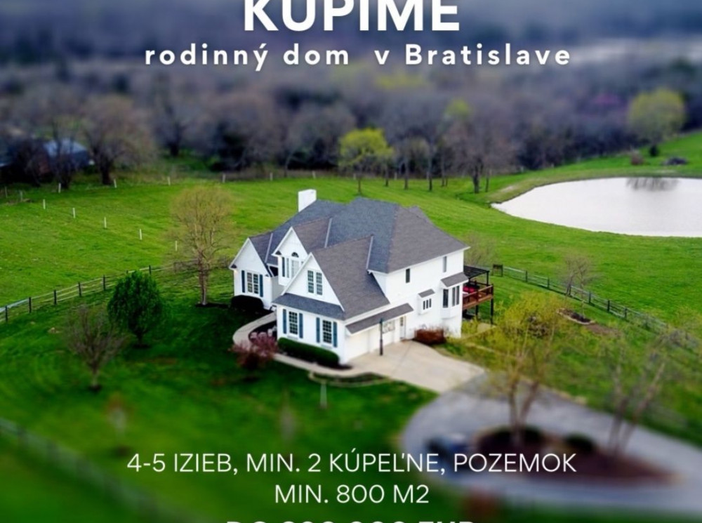 Kúpime rodinný dom v Bratislave